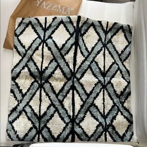 Black and Gray Geometric Accent Pillow